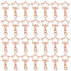 60Pcs Star Shaped Spring Snap Keychain Clip,Metal Swivel Clasp Snap Hook Key Ring with Chain Hanging Buckle with Open Jump Ring Connector for Crafts Key Ring Making,DIY Keychain Supplies(Rose Gold) - color: rose gold