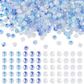 Beadthoven 405Pcs 4mm Bicone Glass Beads Blue Clear Crystal Glass Seed Beads Rainbow Plated Transparent Small Mini Pony Loose Spacers for Bracelets Jewelry Making Necklace DIY Crafts Supplies - color: Blue