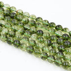 Asingeloo Natural Green Peridot Gemstone Beads Round Loose Beads for Jewelry Making Crystal Energy Stone Healing Power Stone Beads 8mm /15inch a Strand - color: Green Crystal, size: 8mm
