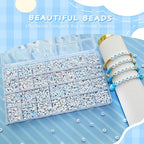 Looconi 1400pcs Blue Acrylic Letter Alphabet Beads 7x4mm and Heart Star Beads for Jewelry Making - color: BlueLetter