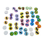 Julie Wang 6MM 100PCS Mixed Dragon Eyes Flatback Glass Cabochon Dome for Artworks Making Craft Jewelry DIY Findings about 0.24inches - size: 6MM-100PCS