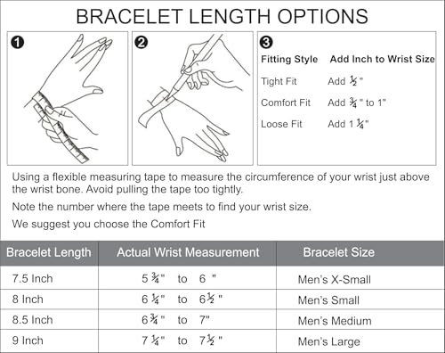 LeCalla Handmade Sterling Silver Mens Bracelets | Solid Italian 925 Chain Bracelets | Classic Designs Chain Bracelets for Men | Men's Silver Bracelet Gift for Dad, Boyfriend, Son - style: 8.5" Open Rectangle Link