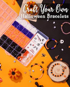 Goldwise Halloween Jewelry Making Bead Kit – 2 Storage Boxes with Clay Beads, Orange A–Z Letter Beads and Halloween Charms, DIY Bracelet & Jewelry Making Supplies - size: Halloween