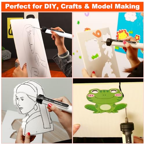 Hot Wire Foam Cutter Pen Set, 5-in-1 Electric Cutter, Cuts Up to 3.75 Inches Thick, Ideal for Crafts and Model Making (5 in 1 white) - style: 5 in 1 white