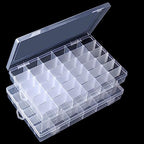 Gospire 2PCS 36 Grids Clear Plastic Jewelry Box Organizer Storage Container with Removable Dividers - color: Clear-36 Grids*2