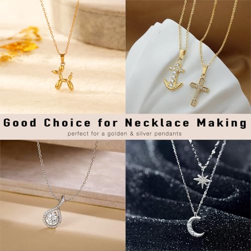 Fadeless Stainless Steel Chains for Jewelry Making, 20 Pack, Hypoallergenic, Silver & Gold Plated Necklace Findings, Accessories (Gold & Silver (25+27")) - color: Gold & Silver (25+27")