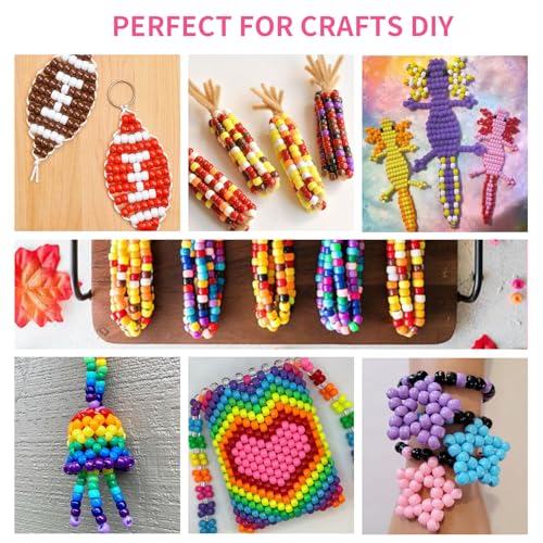 Pastel Pony Beads 1000+pcs Acrylic Kandi Beads Refill Plastic Pony Bead for DIY Crafts Braids Bracelets Mixed Macaron Color - color: Pastel Macaron