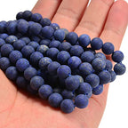 6mm Lapis Lazuli Matte Round Natural Gematone Loose Beads for Jewelry Making DIY 1 Strand 15" - color: Matte Lapis Lazuli, size: 6mm