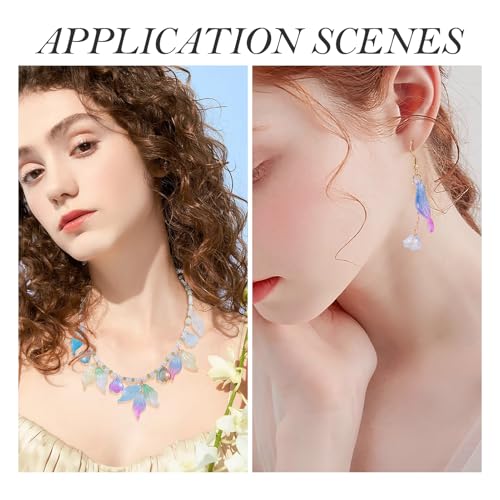 Beadthoven 120Pcs Glass Leaf Beads Mixed Transparent Leaf Shaped Crystal Beads Colorful Spring Summer Plant Bead Loose Gemstone Spacers for Jewelry Making DIY Bracelets Necklace Earrings Crafts - color: Leaves 2 styles