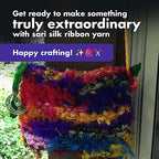 DARN GOOD YARN Recycled Sari Silk Ribbon Yarn Tibet Jewels Dyeable 100 Grams, 50 Yards, 1 Skein Handmade one of a Kind - color: Tibet Jewels