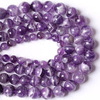 10MM 38PCS Purple Amethyst Dream Lace Beads Natural Quartz Crystal Stone Loose Beads for Jewelry Making DIY Bracelet Grade A+ 15 inches Strand - color: Purple Dream Lace Amethysts, size: 10mm