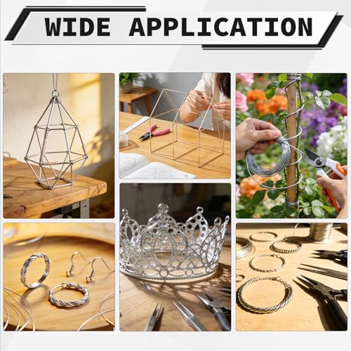 9 Gauge Aluminum Craft Wire, 100 Feet 3mm Bendable Metal Wire for Jewelry Making, Sculpting and Floral Design, Soft Armature Wire for DIY Crafts (Gold) - size: 9 Gauge(3mm), style: Gold