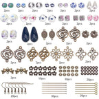 SUNNYCLUE 1 Box DIY 10 Pairs Porcelain Earring Making Starter Kit with Porcelain Beads, Spacer Bead, Earring Hooks Jewelry Arts Craft Supplies Findings for Beginners Women Gift, Instruction
