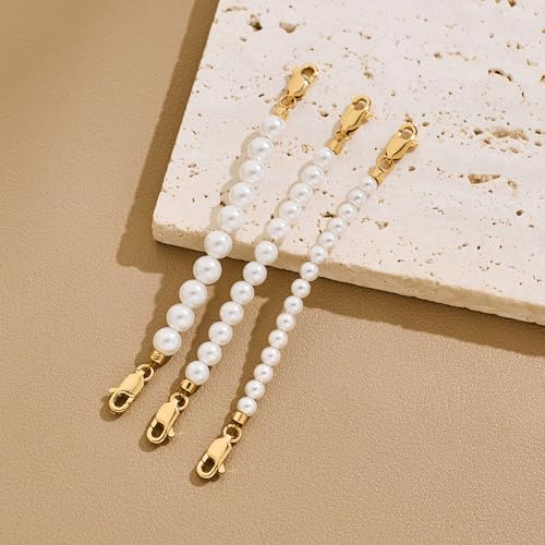 FAMARINE Gold Silver Necklace Extender Chains for Women - color: gold E