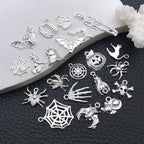 WOCRAFT 60pcs Bright Silver Halloween Charms Bracelet Charms for Jewelry Making Sets DIY Necklace Bracelet Keychain Crafting Charms Kit Craft Supplies (SN867) - color: Bright Silver, size: Halloween Charms
