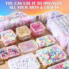 VTG Bead Organizer Box, 84 Pcs Small Plastic Containers with Lids, 4-Tier Stackable Storage Box, Clear Organizers for Jewelry Toys Craft Storage - style: 4 Tier coffret