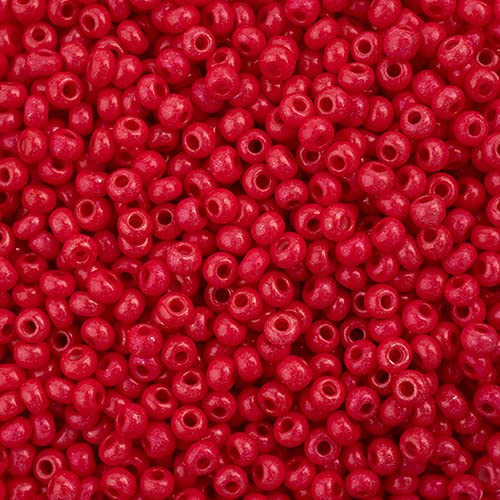 John Bead Czech Glass Seed Beads 11/0 Terra Intensive Red, 25 Grams of DIY Jewelry Making Beads Preciosa (Jablonex) - color: Red