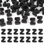 FASHEWELRY 30Pcs Acrylic Letter Z Beads with Large Hole Big Plastic Letter Blocks European Beads 3D Letters Chunky Vowel Initial Alphabet Bead for Key Chains Necklace DIY Arts Craft Projects - color: Black, size: Z