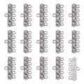 20pcs Tibetan Style 5 Strand Slide Lock Clasp Link Bar Antique Silver Chandelier Rectangle Components Charm for Multilayer Necklace Dangle Earring Making - color: Antique Silver, Rectangle