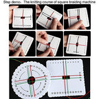 Comidox 4Pcs Kumihimo Disk Braiding Wheel Lightweight & Convenient Friendship Bracelet Disc Square & Round Kumihimo Supplies for Beading & Bracelet Weaving Kit DIY