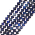 8mm Natural Lapis Lazuli Gemstone Faceted Clovers Beads Four-Leaf Spacer Loose Beads for DIY Jewelry Making Beads - color: Lapis Lazuli