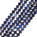 8mm Natural Lapis Lazuli Gemstone Faceted Clovers Beads Four-Leaf Spacer Loose Beads for DIY Jewelry Making Beads - color: Lapis Lazuli