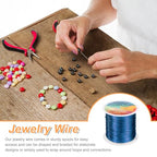 HARFINGTON Wire 203ft Length 24 Gauge Copper Craft Jewelry Wrapping Wire Tarnish Resistant Beading for Jewelry Making Supplies Crafting, Blue - color: Blue