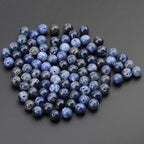 100pcs Natural Stone Beads 8mm Blue Sodalite Round Genuine Real Stone Beading Loose Gemstone Hole Size 1mm DIY Charm Smooth Beads for Bracelets Necklaces Earrings Jewelry Making Crafts - color: Blue Sodalite