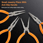 Rongon Spring-Loaded Needle Nose Pliers 4-Piece Set - 5 Inch Thin Tip Jewelry Tools with Non-Slip Grips | Professional Craft Pliers for Jewelry Making, DIY, Electronics & Wire Working (4 Pcs) - size: 4Pcs