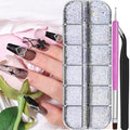 6800Pcs White AB Resin Rhinestones, 1.5mm 2mm 3mm Pointed Bottom Crystals Stones Diamonds Nail Gems Bedazzler Kit with Pickup Tools for Nails Face Eyes Makeup Tumblers Crafts (25-K1-pointed-white) - color: 25-K1-pointed-white
