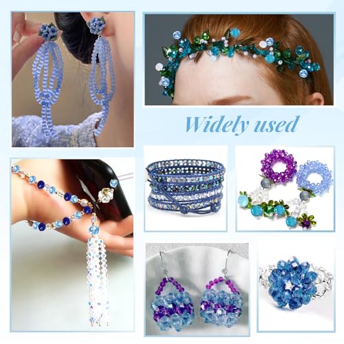 TOAOB 1000pcs Briolette Crystals Glass Beads 4mm 6mm 8mm Rondelle Faceted Spacer Beads Blue Loose Beads for Bracelets Necklace Earrings Jewelry Making - color: Blue