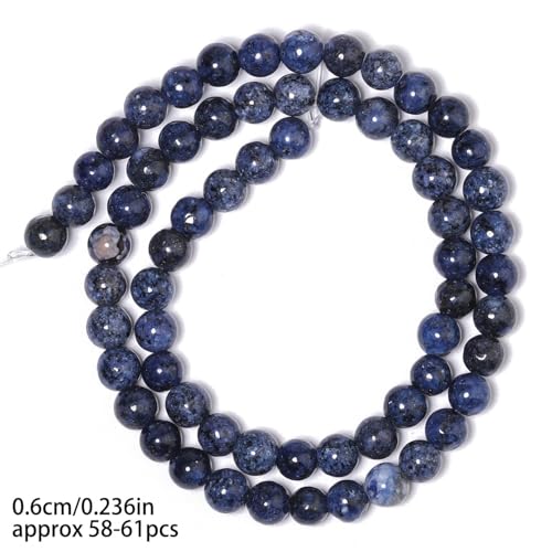 Stone Beads, 45pcs Blue Sodalite, 8mm Round Loose Beads for Jewelry Making, Bracelets, with Bag, String & Card - color: Blue Sodalite Beads, size: 8mm