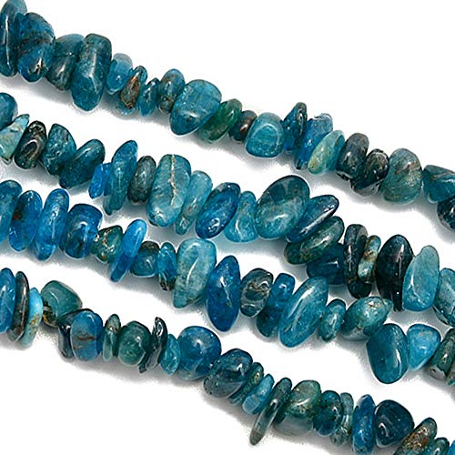 PLTbeads 5-8mm Natral Healing Gemstone Waist Bracelets Necklace Kit Irregular Stone DIY Crafts Design Jewelry Making 1 Strand per Bag Approxi 34 inch (Blue Apatite Chips) - color: Blue Apatite Chips