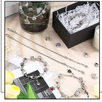 Junkin 12 Pcs Snake Chain Charm Bracelet with Heart Lobster Clasp Extender Adjustable Christmas DIY Metal Bracelet Chain for Women Jewelry Making Gifts Supplies 7.87 Inches - color: Silver
