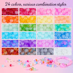 Sunlode Glass Beads for Bracelets 1400pcs Bracelet Making Kit 6mm Glass Bead for Jewelry Making Bracelet Beads 24 Colors Crystal Beads Adult Jewelry Making Supplies Round Glass Beads (24 Gradients) - color: 24 Gradients