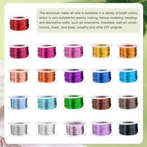 HARFINGTON 20 Gauge Aluminum Craft Wire 0.8mm 98.5ft Flexible Bendable Anodized Metal Jewelry Sculpting Wire for Jewelry Making Modelling Craft DIY, Dark Pink - color: Dark Pink, size: 30M x 0.8mm