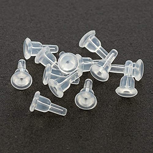 Clear Silicone Earring Backs - 150 Pcs / 75 Pairs Hypoallergenic Secure Push-Back Earring Stoppers for Stud Earrings, 10x6mm Full-Cover Studs Dust-Proof… - color: Silicon Full Style