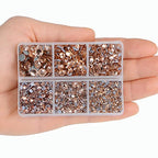 4000Pcs Mixed Size Hot Fix Round Crystals Gems Glass Stones Hotfix Flat Back Rhinestones (Champagne) - color: Champagne, size: 4000 Count (Pack of 1)