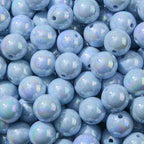 16mm Acrylic Bead 100pcs AB Creamy Blue Color Acrylic Bead Chunk Bubblegum Beads for DIY Crafting Necklace Bracelet Jewelry Making Keychain (Cream Blue) - color: cream blue