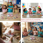 richginker 2300pcs Polymer Clay Beads Bracelet Making Kit, 24 Style Cute Fun Beads for Friendship Bracelets Letter Beads Charms Kit for Jewelry Making DIY Arts and Crafts Birthday Gifts Toys for Kids - color: 1#Clay Beads