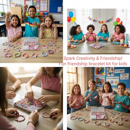 richginker 2300pcs Polymer Clay Beads Bracelet Making Kit, 24 Style Cute Fun Beads for Friendship Bracelets Letter Beads Charms Kit for Jewelry Making DIY Arts and Crafts Birthday Gifts Toys for Kids - color: 1#Clay Beads
