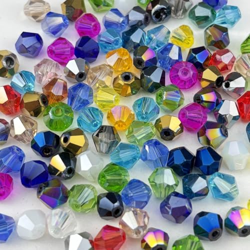100pcs 8mm Bicone Crystal Glass Beads Mix Colors - color: Mix Colors, size: 8mm