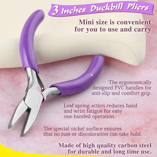 SPEEDWOX 3-Inch Duckbill Pliers - Mini Flat Nose Pliers with Smooth Jaws for Jewelry Making - style: Duckbill Pliers