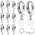 stino 16Pcs Huggie Earring Hooks for Jewelry Making, Brass Earring Clasps, Findings & Supplies(White Gold Plated) - color: White Gold Plated