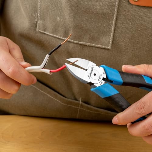 Wire Cutters Flush Cutters for Jewelry Making, Ultra-Sharp Side Cutters, CR-V Diagonal Cutters for Crafting, Flush Cut Pliers for Soft Copper Wire, Floral, Circuit Board (7" 1Pack) - size: 7" 1Pack