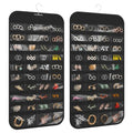 1 Pack Hanging Jewelry Organizer 80-Pocket Dual-sided Jewelry Storage for Earring Necklace Bracelet Ring Travel Holder, Black - color: Black
