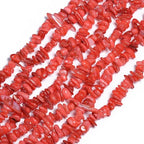 Chip Shells, 260pcs 5-8mm Irregular Beads with Holes, Light Red Shell & Crystal Chip Beads for Jewelry Making - color: Light Red