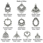 KitBeads 60pcs 10 Styles Chandelier Connector Charms Tinetan Chandelier Earring Components Hollow Vintage Filigree Charms for Jewelry Making