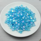 450 PCS Acrylic Star Shape Beads AB Colors Loose Pony Spacer Beads with Hole for Jewelry Making Necklace Earring Key Chains DIY Projects(Light Lake Blue AB) - color: Light Lake Blue AB