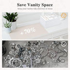 Jewelry Drawers Organizer Trays,4 Layer Stackable Jewelry Drawer Inserts Velvet Jewelry Tray Storage Display Tray for Earring Necklace Rings Bracelet